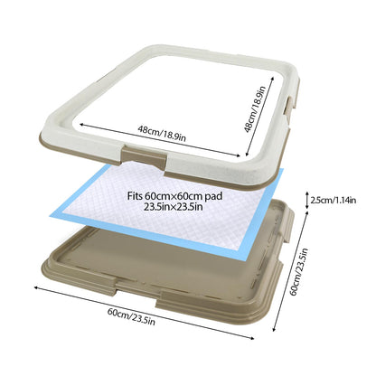 PAWISE Puppy Pad Tray Dog Toilet Tray Pet Pee Pad Holder,Portable Puppy Training Pad, Indoor Dog Litter Tray for Dogs/Cats,60 * 60 cm