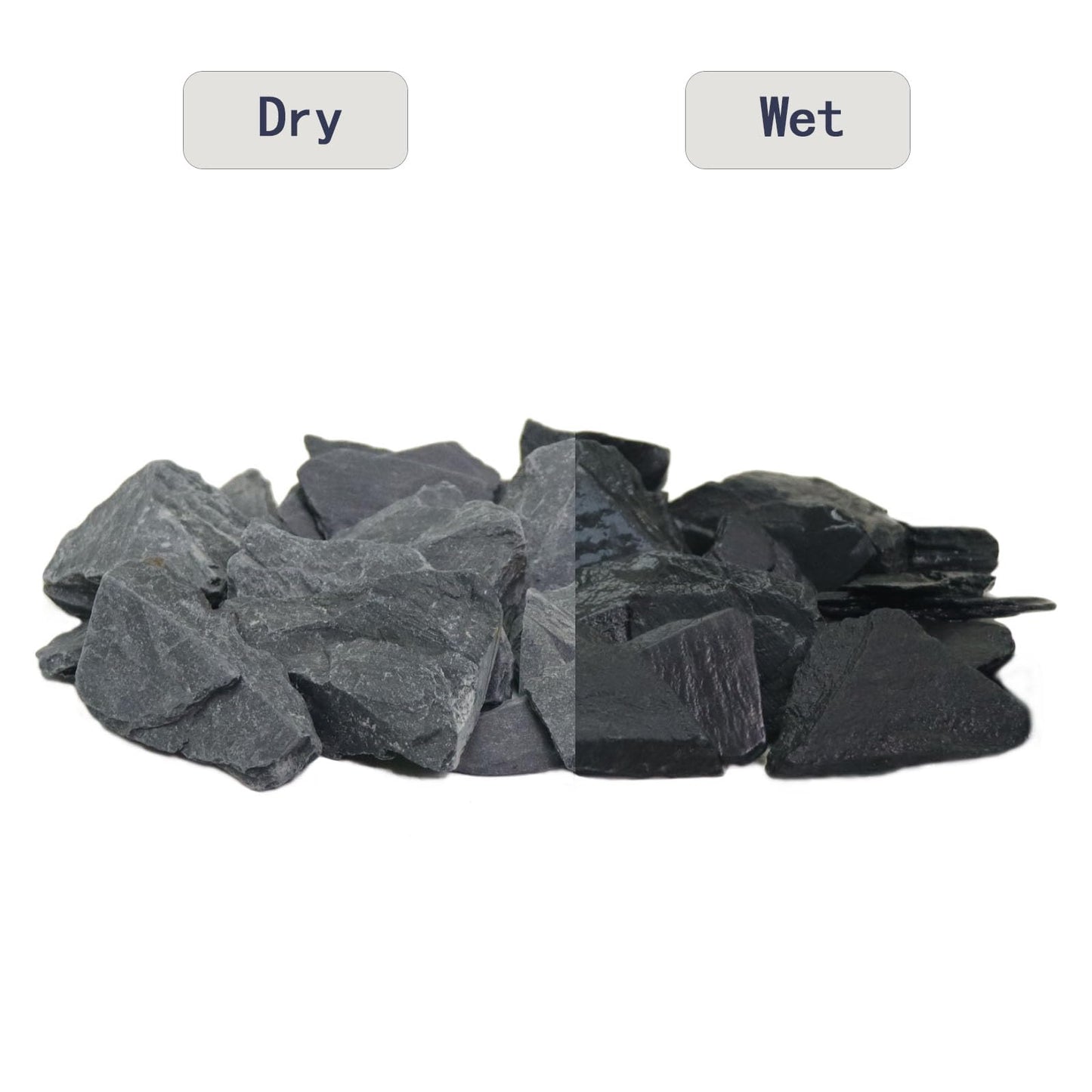 Lechloris 10lb Natural Slate Stone - 0.4-1.2 inch - Perfect Rocks for Aquariums, Fish Tank Decortion, Terrariums, Aquascaping-Miniature or Fairy Gardens, Landscaping Model, Model Railroads - Grey