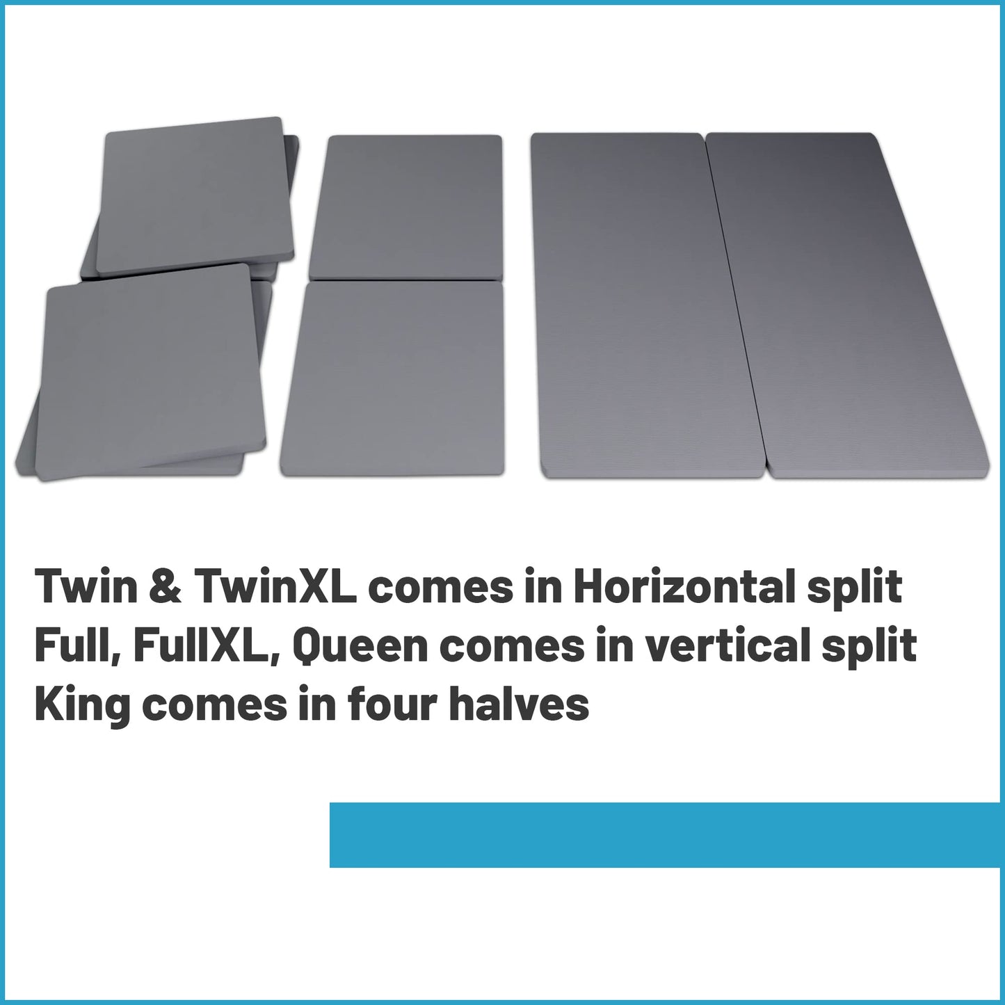 Treaton, 1.5-Inch Split Fully Assembled Bunkie Board for Mattress/Bed Support, Queen Grey.