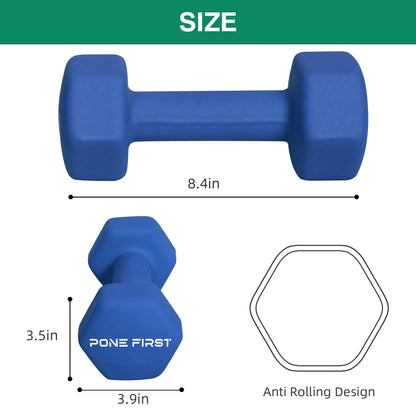 Dumbbell Hand Weight Pairs – Neoprene Dumbbell Exercise & Fitness For Home Gym Equipment and Adjustable Dumbbell Sets–Non-Slip, Color Coded Hex Shaped Free Weights For Women,Men 2LB 3LB 5LB 8LB 10LB Pounds