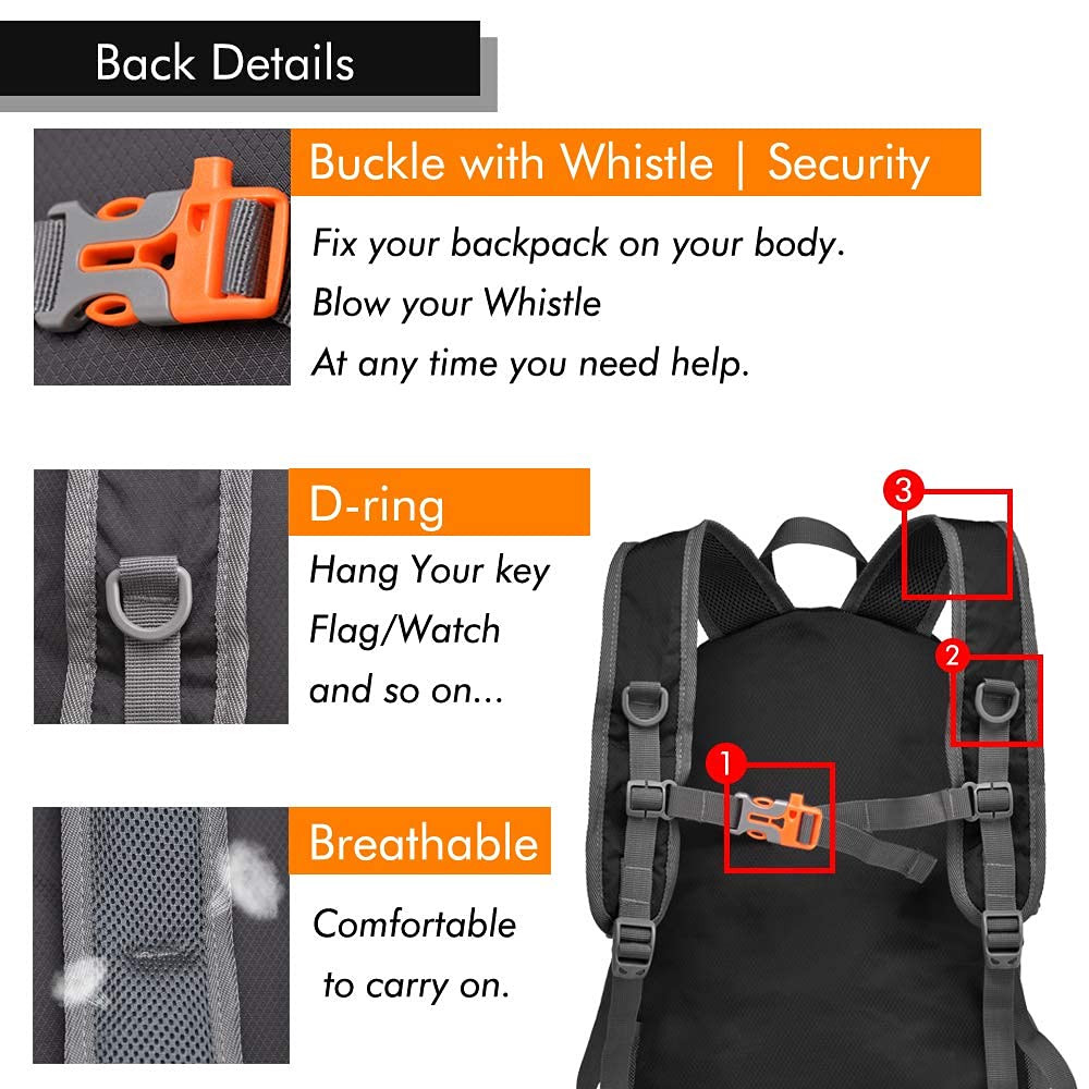 MAXTOP 40L Ultra Lightweight Packable Backpack Foldable Rucksack Water Resistent For Men Women Kids Outdoor Camping Hiking Travel Daypack Handy Durable …