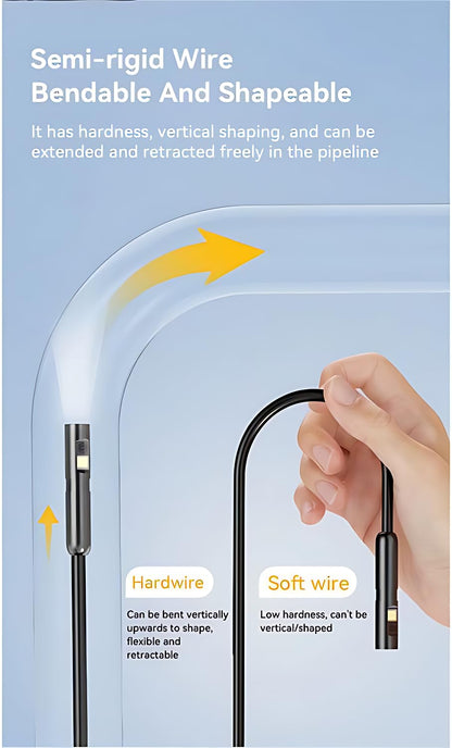 1920P HD 16.4FT Dual-Lens Endoscope Camera with Light, USB Type C Borescope, Pipe Semi-Rigid Snake, Scope Camera with 8+1 LED Lights for Android and iOS Smartphones, iPhone, iPad, Samsung. KEEMIKA