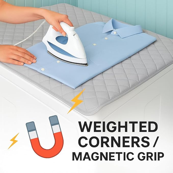 Magnetic Portable Ironing Mat 18" x 31" – Quilted Heat-Resistant Ironing Blanket