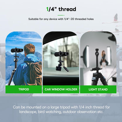 FANAUE Hunting Tripod Quick Release Plate Features Arca Swiss Dovetail Mount Carbon Fiber Tripod Binocular Tripod Adapter with 1/4-20" Thread for Bird Watching, Hunting, Astronomy, Animal Observation.