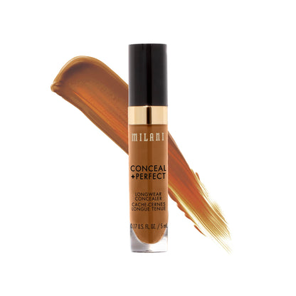 Milani Conceal + Perfect Longwear Concealer Full Coverage Infused with Hyaluronic Acid & Vitamin E, Cover Dark Circles, Blemishes & Skin Imperfections for Long-Lasting Wear - Light Nude