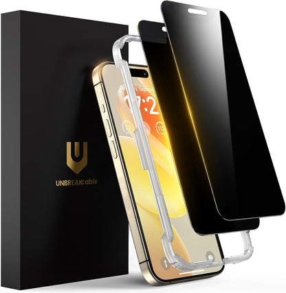 UNBREAKcable Privacy Screen Protector for iPhone 14/ iPhone 13/13 Pro, Tempered Glass [True 28°Anti Spy] [9H Hardness] [Case Friendly] Private Protector for iPhone 6.1" - 2 Pack
