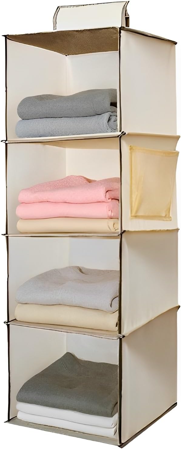 Hanging Closet Organizer 4 Tier Hanging Storage
