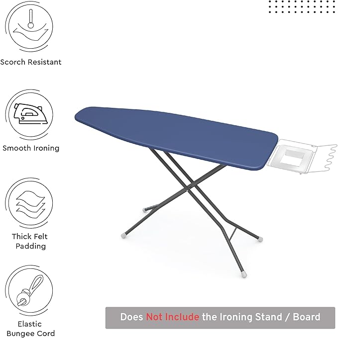 Encasa XO Ironing Board Cover and Pad 54"x18" - 4mm Felt X-Large Iron Board