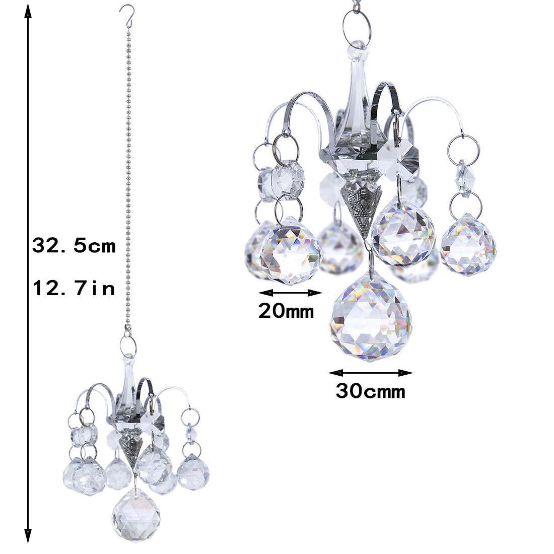H&D HYALINE & DORA Crystals Ball Prisms Suncatcher Hanging Ornament Hanger Rainbow Maker with Hook