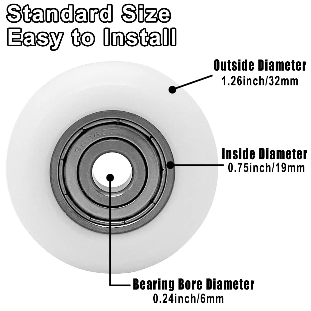 4pcs Roller Wheel Parts Replacement for Total Gym Wheels/Rollers, Fit for Gym Models 2000, 3000, Some 3000 XL and a Few Very Early XL, Upgraded Rollers Kit Set