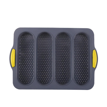 atrccs 4-cavity Silicone Bread Loaf Pan, Nonstick Sourdough Loaf Pan & Heat Resistant Baguette Bread Pan, Bread Pans for Homemade Bread, Silicone Molds for Baking Hoagie Rolls, Hot Dog Buns