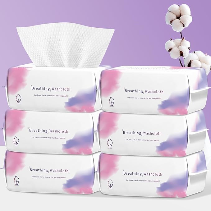 Disposable Face Towel 600 Count, Soft Cotton Face Towels, Dry Wipes Facial