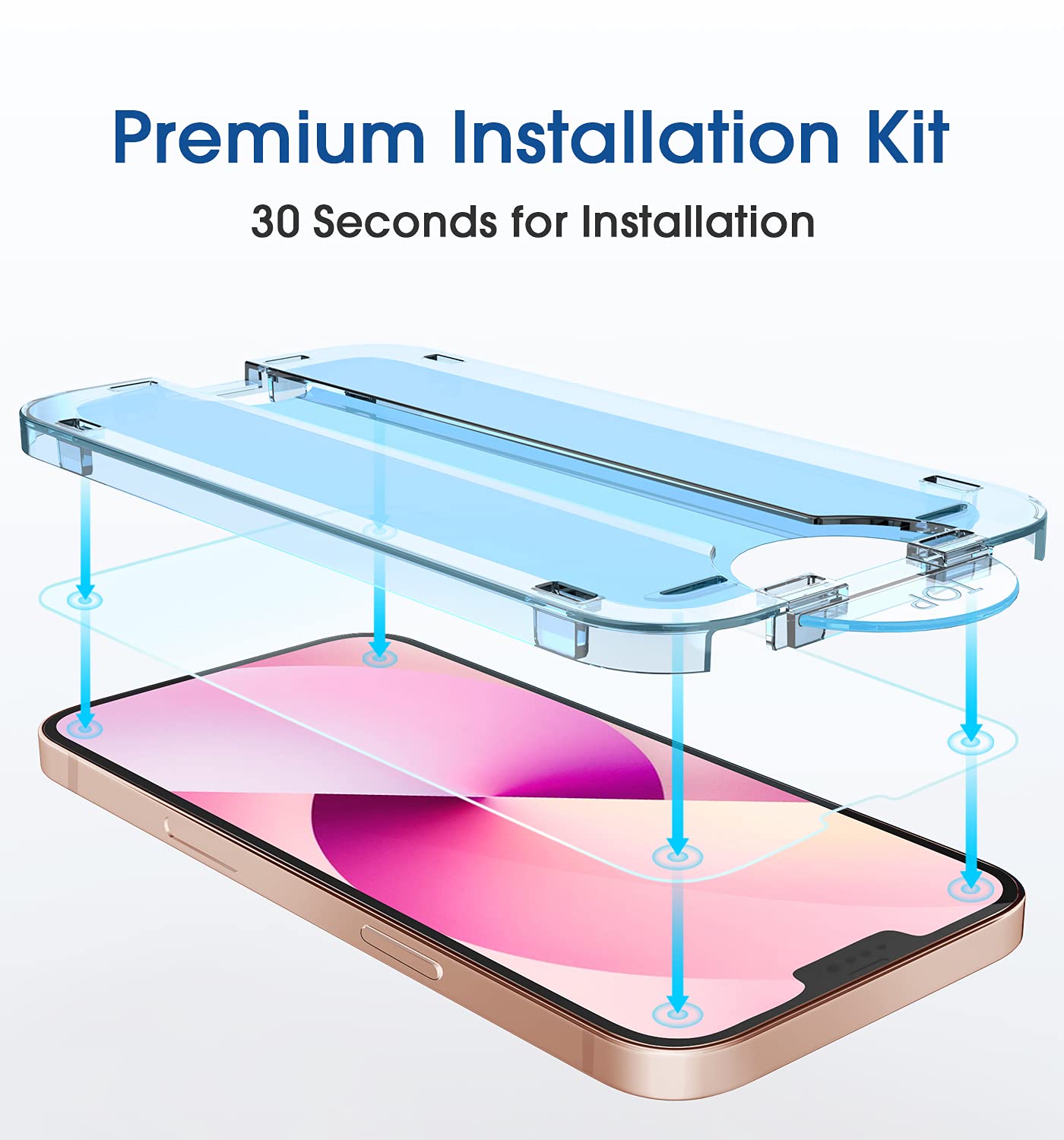 amFilm Auto-Alignment OneTouch for iPhone 16 [6.1''] Screen Protector + Camera Lens Protector, Tempered Glass, 30 seconds Installation, Bubble Free, Case Friendly, Anti-Scratch [2+2 Pack]