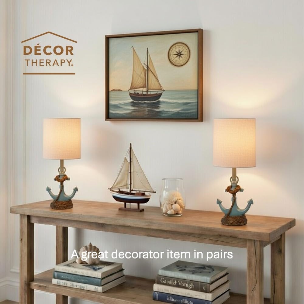 Decor Therapy Saylor Anchor Accent Lamp, Antique Iced Blue