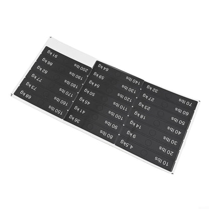 10LB-340LB Fitness Equipment Weight Stickers, PP Labels for Gym Weight Stack Blocks, Quick Identification for Dumbbells Barbells and Cable Machines, Black(10LB-200LB)