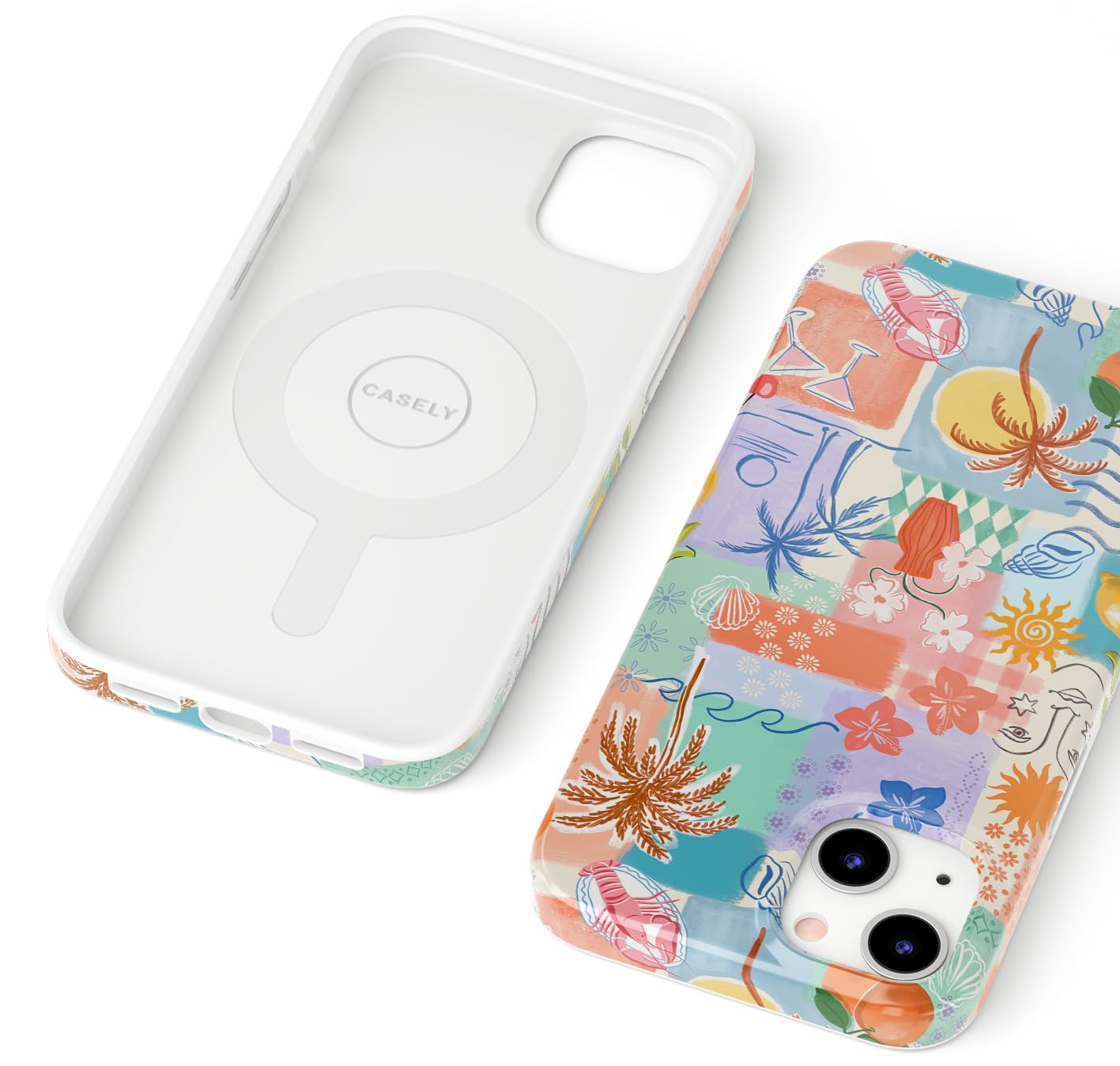 Casely iPhone 13 Case | Fit Check | Neutral Checkerboard | Compatible with MagSafe | Classic Ultra Slim Design