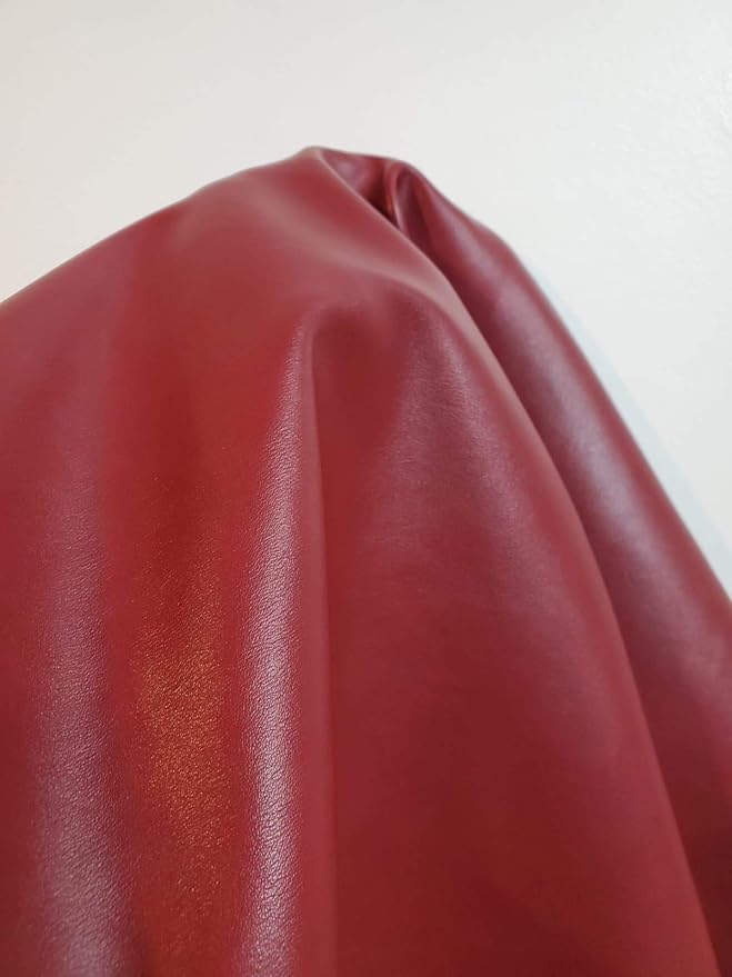 NAT Leathers | Burgundy Soft Faux Leather PU | 2 Yards Cut by The Yard |