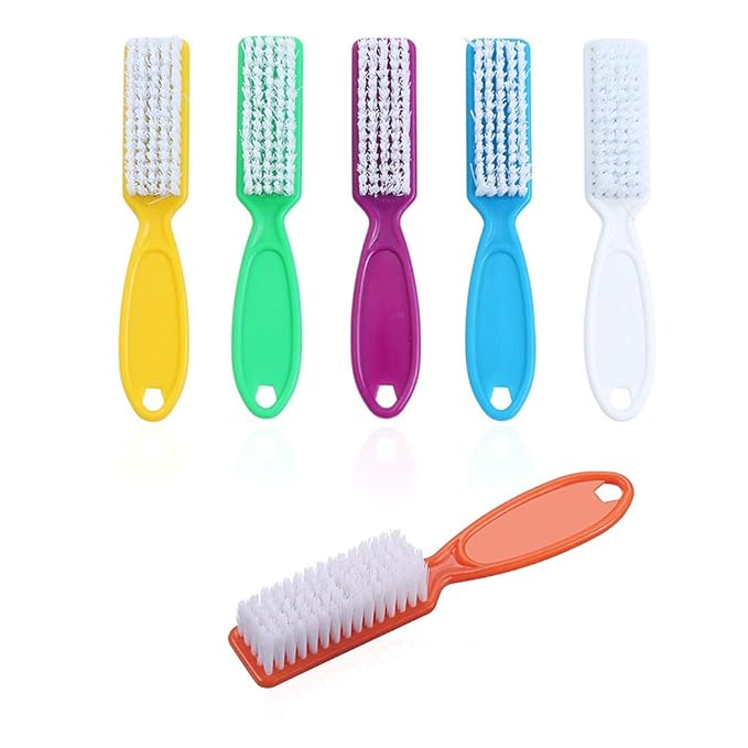 6 Pcs Handle Grip Nail Brush, Nail Cleaning Brushes