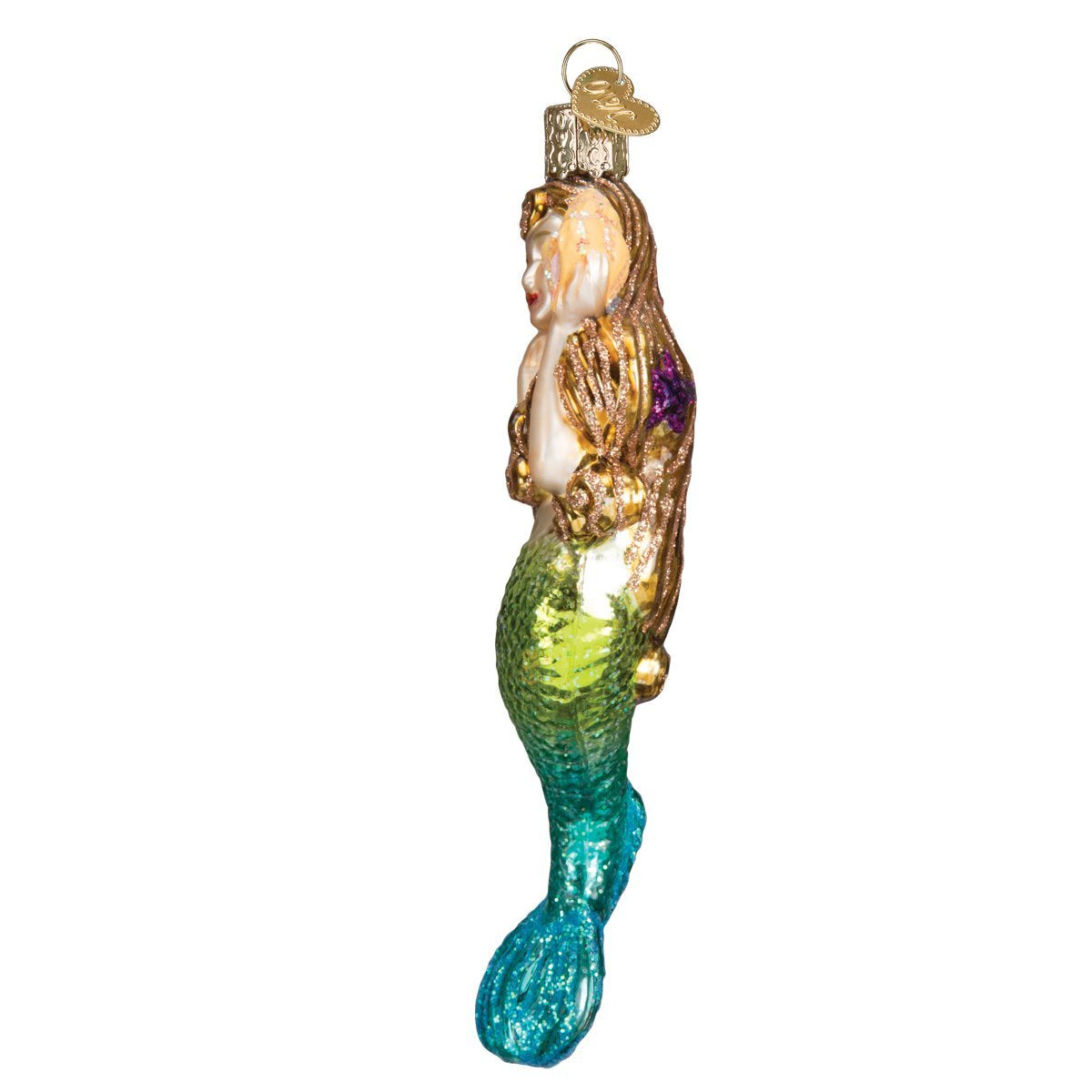 Old World Christmas Mermaid Glass Blown Ornament for Christmas Tree, Handcrafted Holiday Decoration, Fantasy Collection