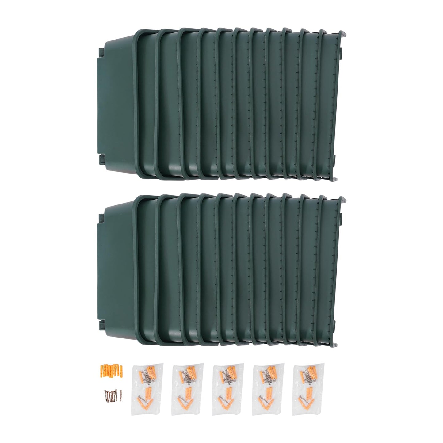 24 Pack Vertical Garden Planter,13 inch Wall Mounted Planter for Patio Indoor Outdoor Decor, Garden Self Watering Pot Balcony Plant Vegetable Fruit Herb Hanging Pocket Holder Flowerpot (Army Green)