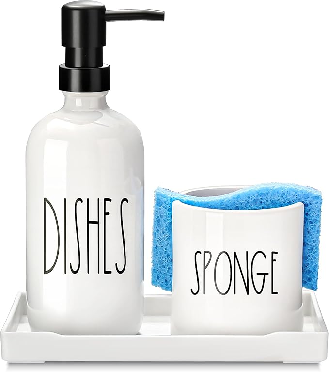 Dish Soap Dispenser for Kitchen, Ceramic Dish Soap Dispenser