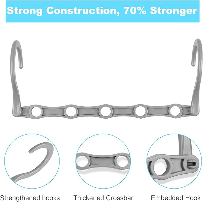 DUCOO 10 PCS Space Saving Hangers, 5-Hole Magic Hangers