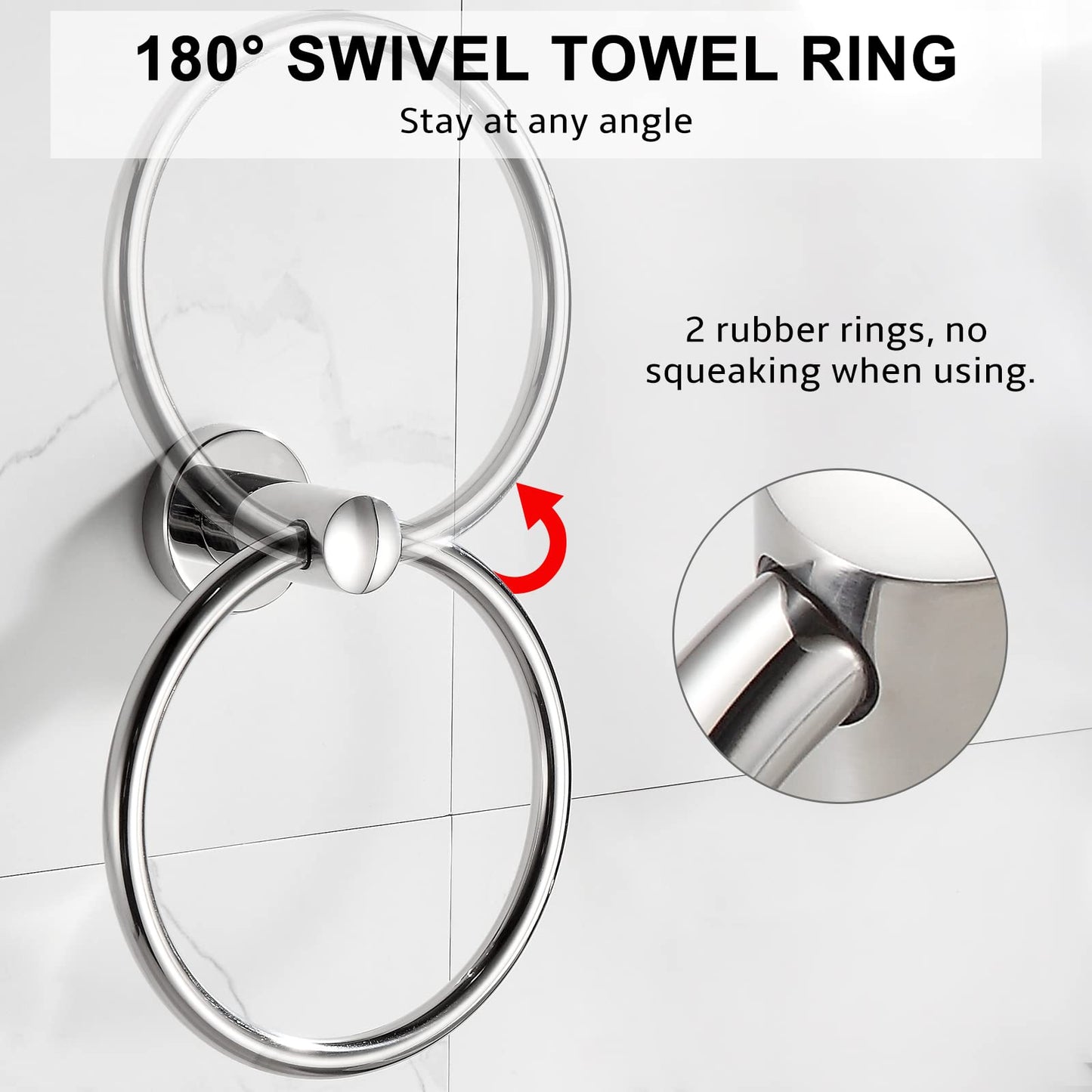 BGL Towel Ring Contemporary Style Stainless Steel 304 Chrome Bathroom Accessories (Towel Ring)