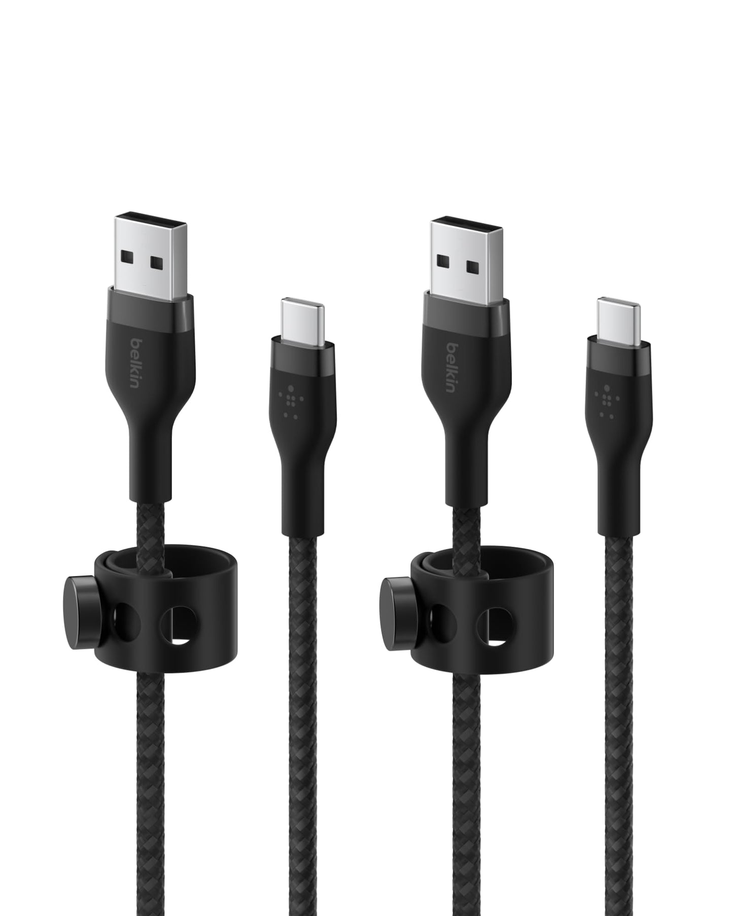 Belkin BoostCharge Pro Flex Braided USB-C to USB-A Cable (1M/3.3FT) USB-IF Certified Fast Charging Cable for iPhone 17, iPhone 17 Pro, iPad, Galaxy S25, Note, Pixel, Nintendo Switch 2 & More - Black