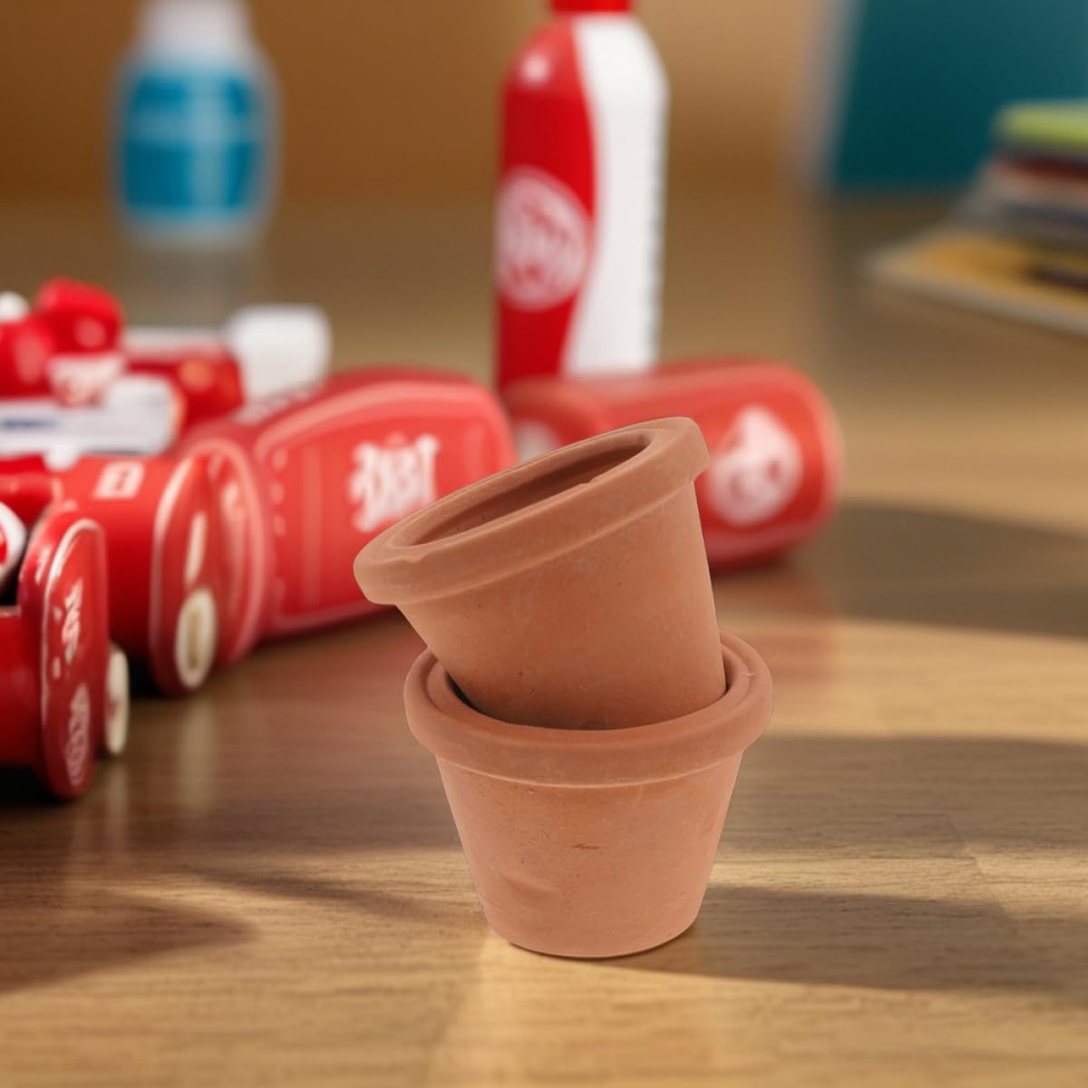 Alasum 3pcs Mini Terracotta Succulent Planters for Indoor Use Small Round Ceramic Pots for Cactus Herbs Space-Saving Natural Look Flower Pots for Desk Shelf Window Sill Home Office Decor