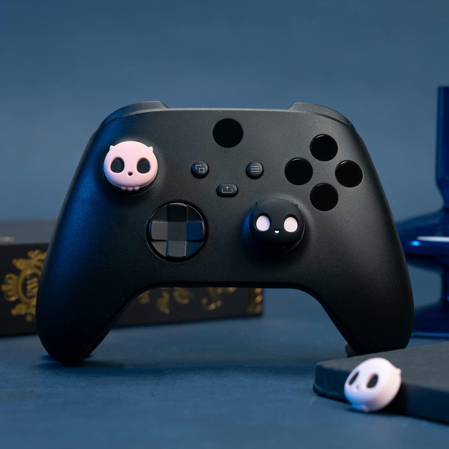 GeekShare Cute Xbox One Controller Thumb Grips, Soft Silicone Thumbsticks Cover Caps Set Compatible with Xbox One Controller, 2 Pair / 4 Pcs - Pink Skull
