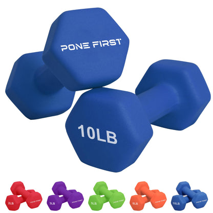 Dumbbell Hand Weight Pairs – Neoprene Dumbbell Exercise & Fitness For Home Gym Equipment and Adjustable Dumbbell Sets–Non-Slip, Color Coded Hex Shaped Free Weights For Women,Men 2LB 3LB 5LB 8LB 10LB Pounds