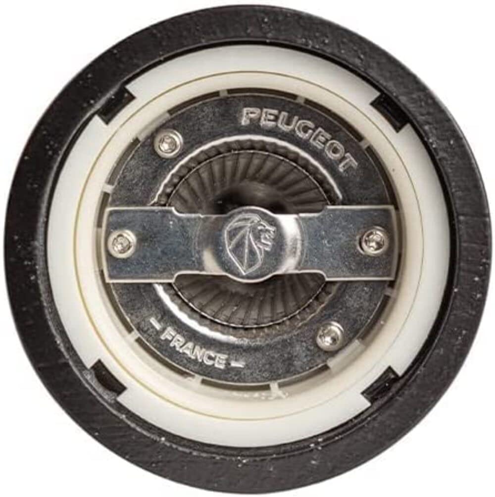 PEUGEOT - Paris u'Select Zirlion Salt Mill, Satin Black, 9 in - Adjustable Grind - Made in France - Sustainably Sourced Wood