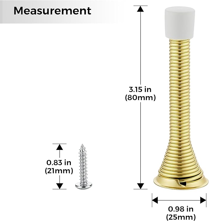 Ravinte Door Stoppers, 36 Pack Gold Spring Door Stops with Rubber Bumper, Door Stoppers for Bottom of Door