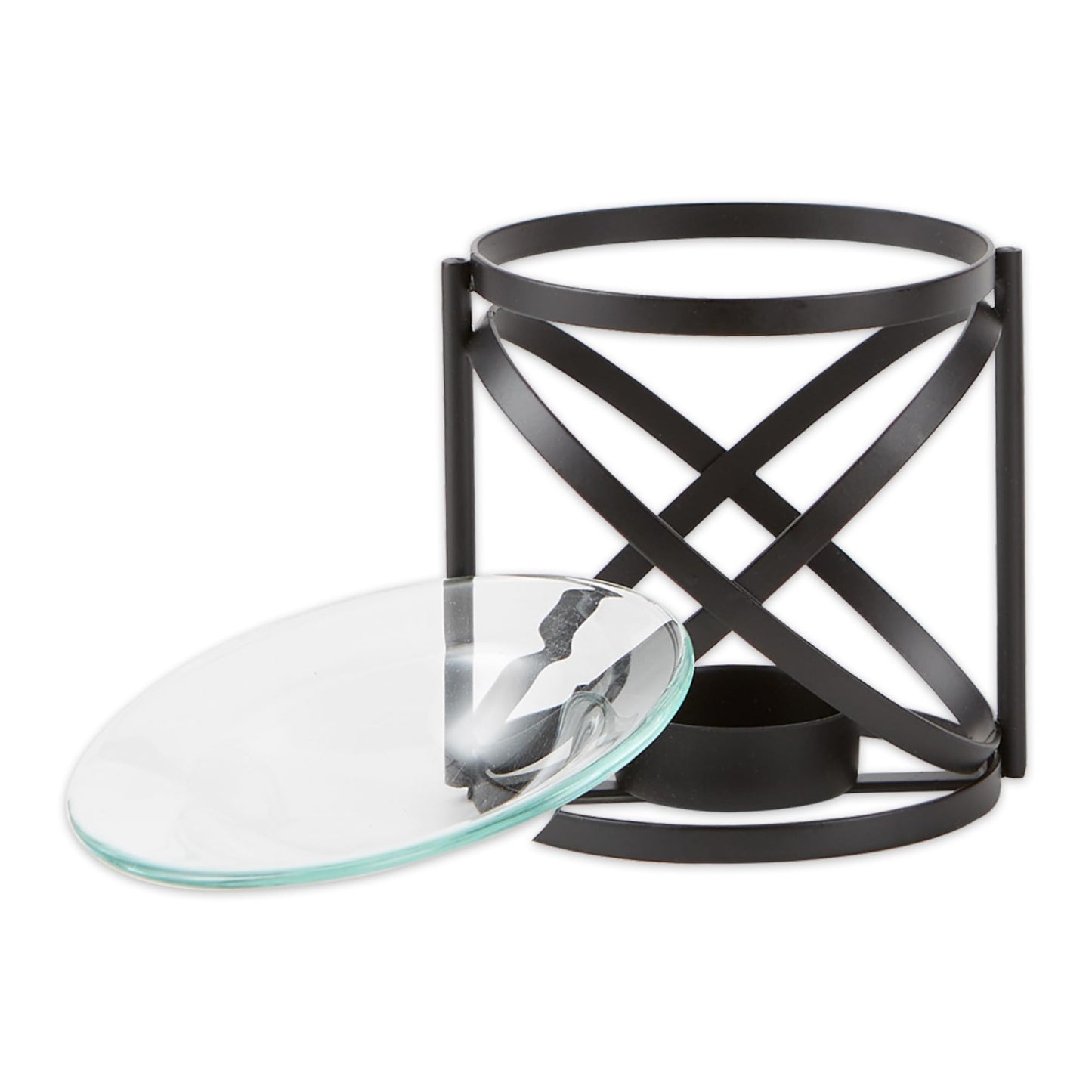 Zingz & Thingz Art Deco Collection Structural Metal Oil Warmer, Orbital, 3.625x3.625x3.625