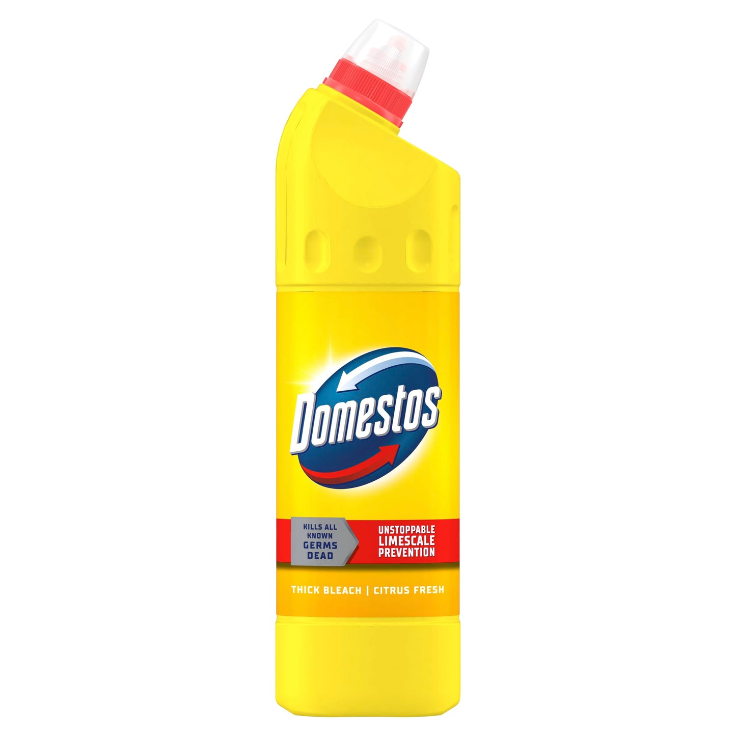 Domestos Citrus Fresh Thick Bleach disinfectant that eliminates 99.99% of bacteria and viruses* unstoppable limescale prevention 9x 750 ml
