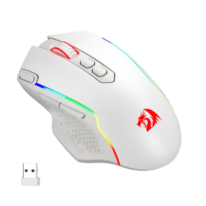 Redragon M810 Pro Wireless Gaming Mouse, 10000 DPI Wired/Wireless Gamer Mouse w/Rapid Fire Key, 8 Macro Buttons, 45-Hour Reliable Power Capacity and RGB Backlit for PC/Mac/Laptop