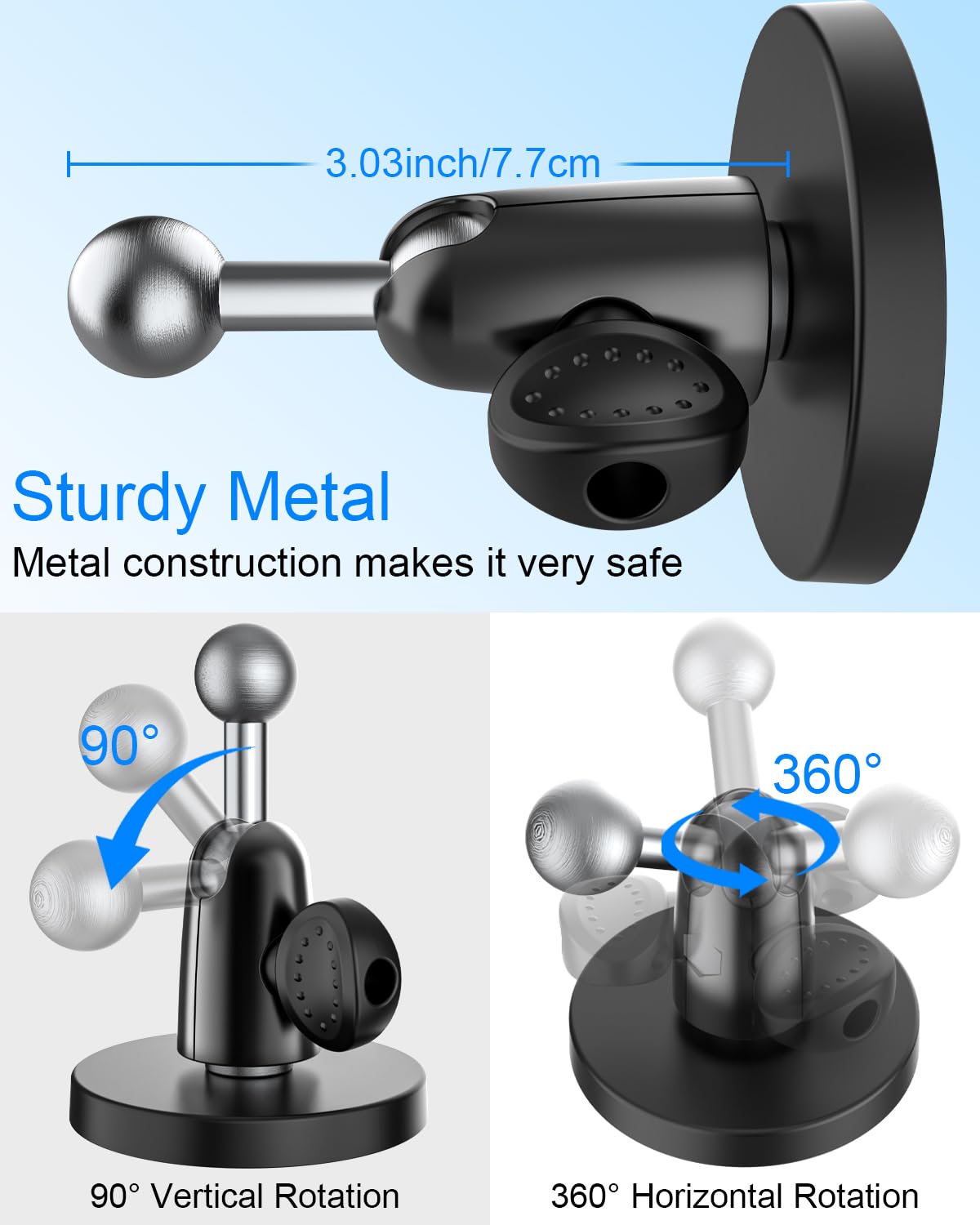 Kolasels Magnetic Tablet Holder, iPad Magnetic Mount with Adjustable Arm, Magnet Tablet Mount for Fridges/Metal Surface/Whiteboard/Gym Equipment/Iron Rack, Compatible 4.7-12.9" Tablets and Phones