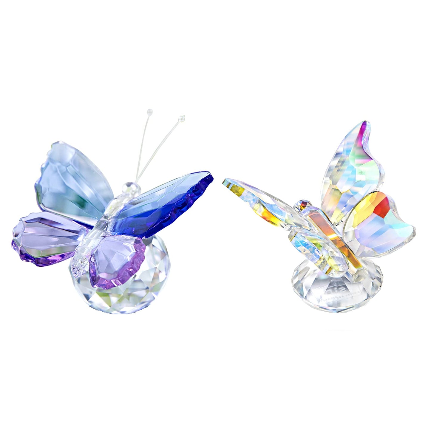 H&D HYALINE & DORA Handmade Butterfly Design Crystal Animal Figurine Collection Paperweight Gift