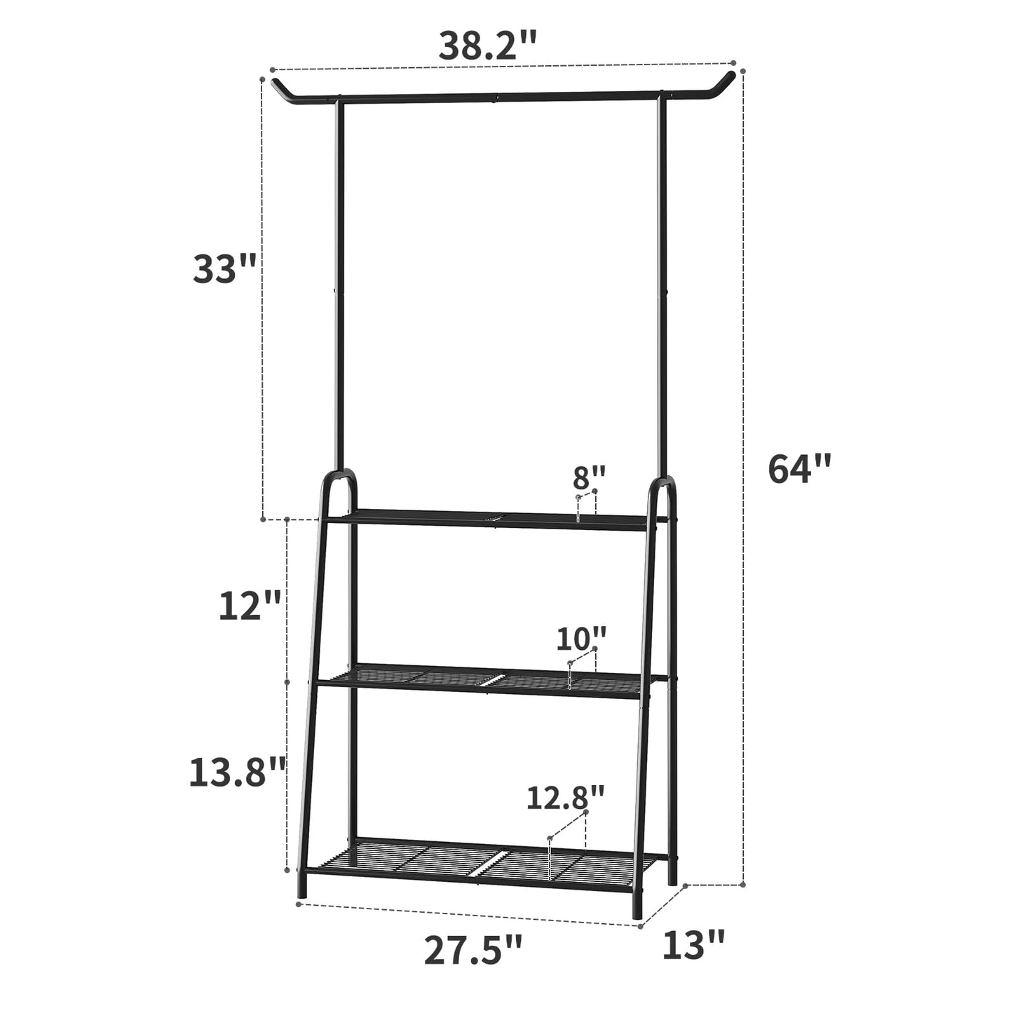Kitsanery Plant Stand Indoor Outdoor,Metal Plant Stands for Multiple Plants,3 Tier Tall Hanging Plant Shelf,Large Heavy Duty Flower Holder Ladder Plant for Living Room, Patio, Balcony (Black)