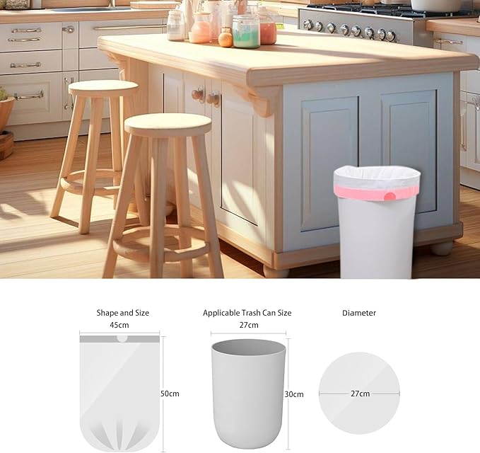 4 Gallon Trash Bag Drawstring, Small Garbage Bags, 1.2Mil Thickness, 45 * 50cm