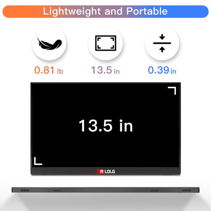 10.5''Portable Monitor for latop ,2K FHD 60HZ Laptop Monitor Screen,USB-C and HDMI Inputs, Ultra-Slim IPS Panel with HDR and Premium Smart Cover & Speakers for Laptop,PC,Phone,PS4/5,Switch,Mac,Xbox