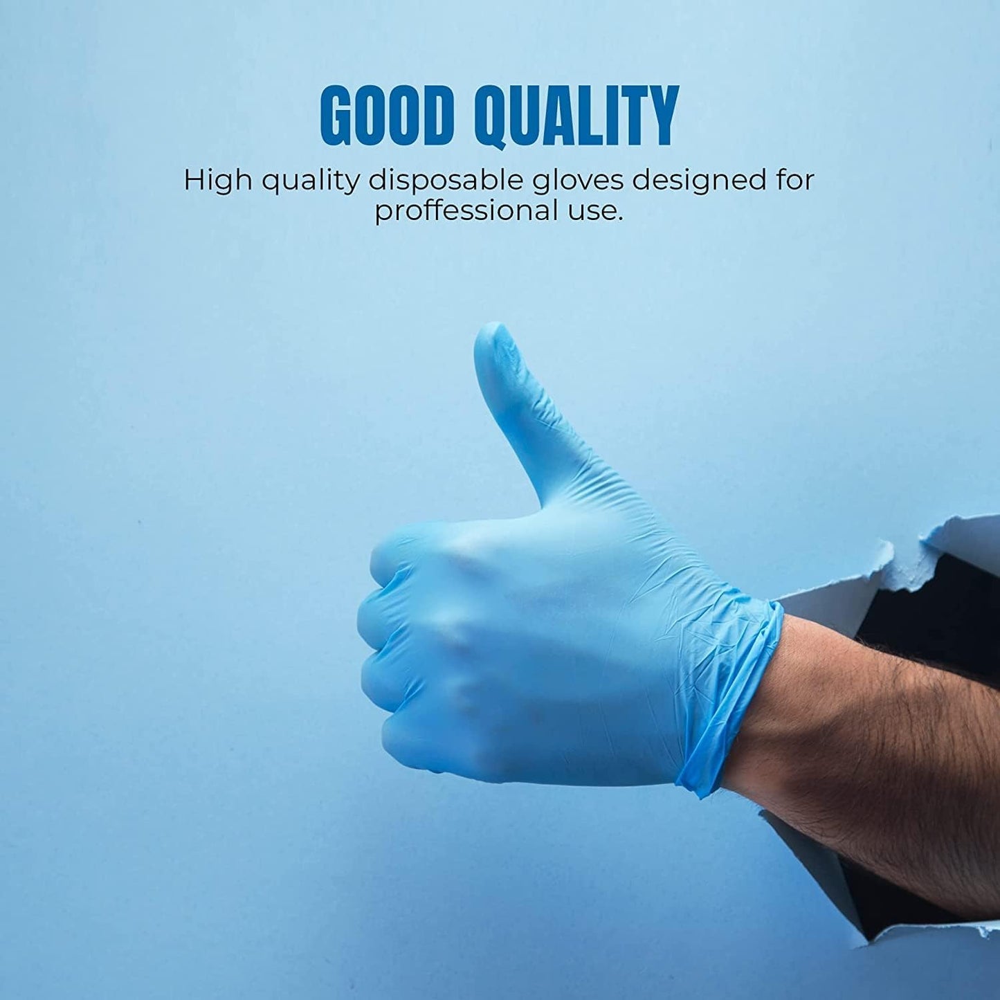 Surgicals Powder Free Nitrile Gloves, Food Grade, Hand Disposable Gloves - 1000 Count - Blue (1000, Medium)