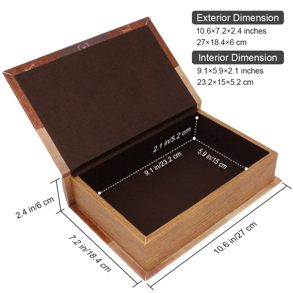 PACOLO Decorative Book Boxes, Faux Wood with Magnetic cover Storage for Hidden Jewelry, Money, and Cash (Love)