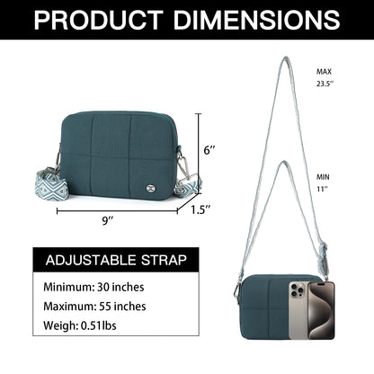 Telena Crossbody Bags for Women Cross Body Purse with Guitar Strap Lightweight Puffer Shoulder Bag for Travel