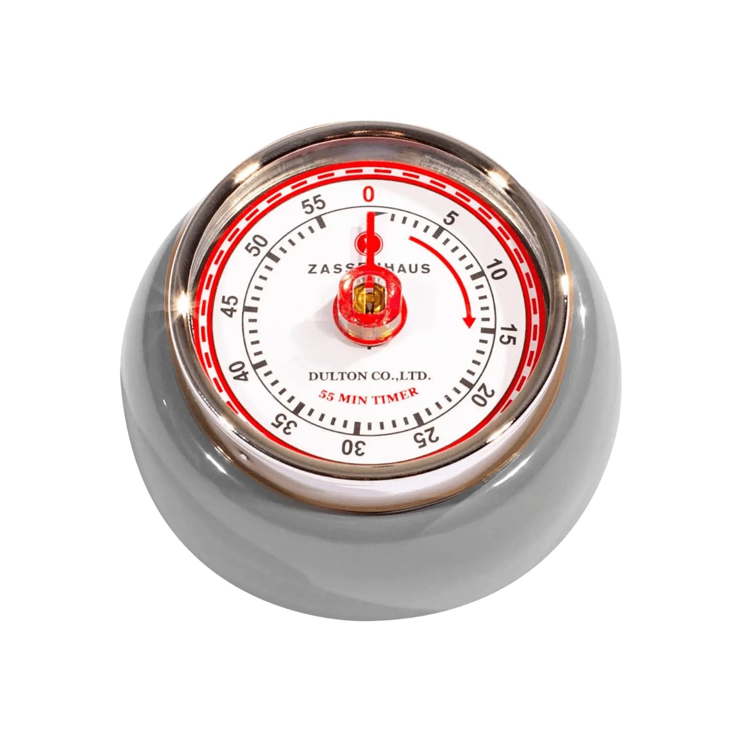 Zassenhaus Magnetic Retro Kitchen Timer, Classic Mechanical Cooking Timer (Black)