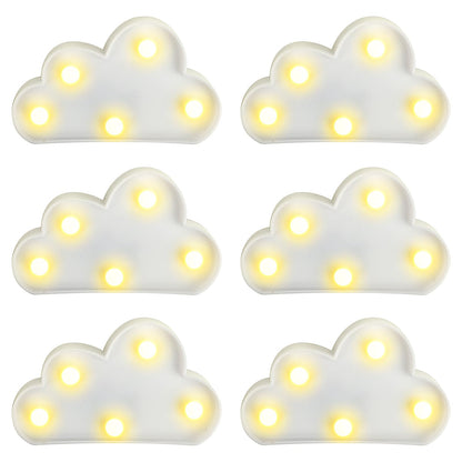 clothmile 6 Pcs LED Cloud Night Light Can Be Hung On The Wall Kids Room Room Light, Suitable for Birthday Party Holiday Decoration Baby Room Nursery Decoration (Clound-6pcs)