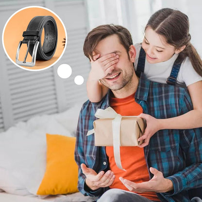 TATLETATLE Personalized Engraved Leather Belt for Dad Custom BEST DAD Leather Belt with Name for Dad Daddy Husband Grandpa on Fathers Day (Belt-C01)