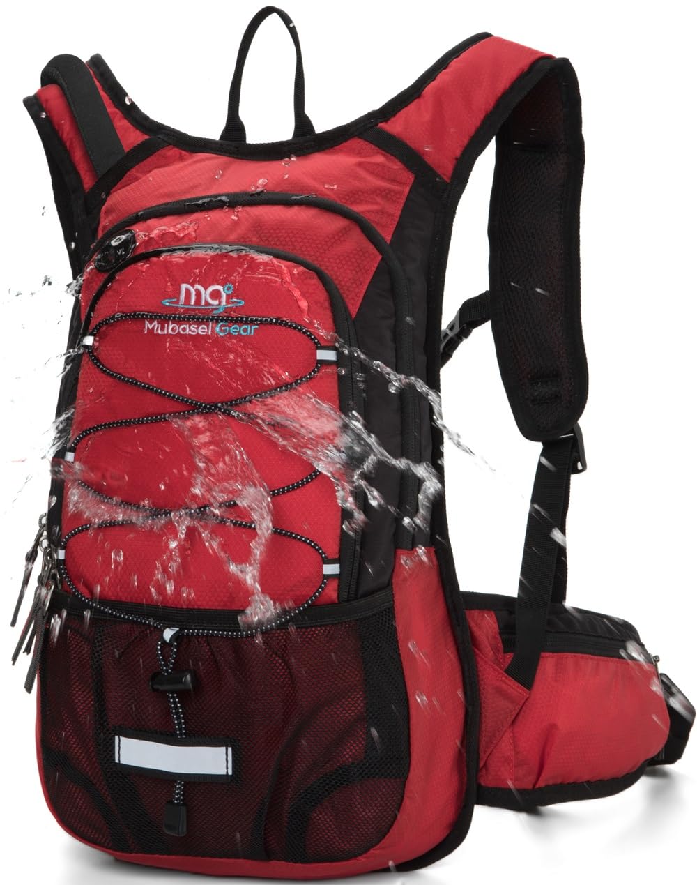 15L Insulated Hydration Backpack Pack with 2L Water Bladder Lightweight Hiking Backpack Bag for Women Men Daypack for Hiking Running Festival Camping Biking (Red)