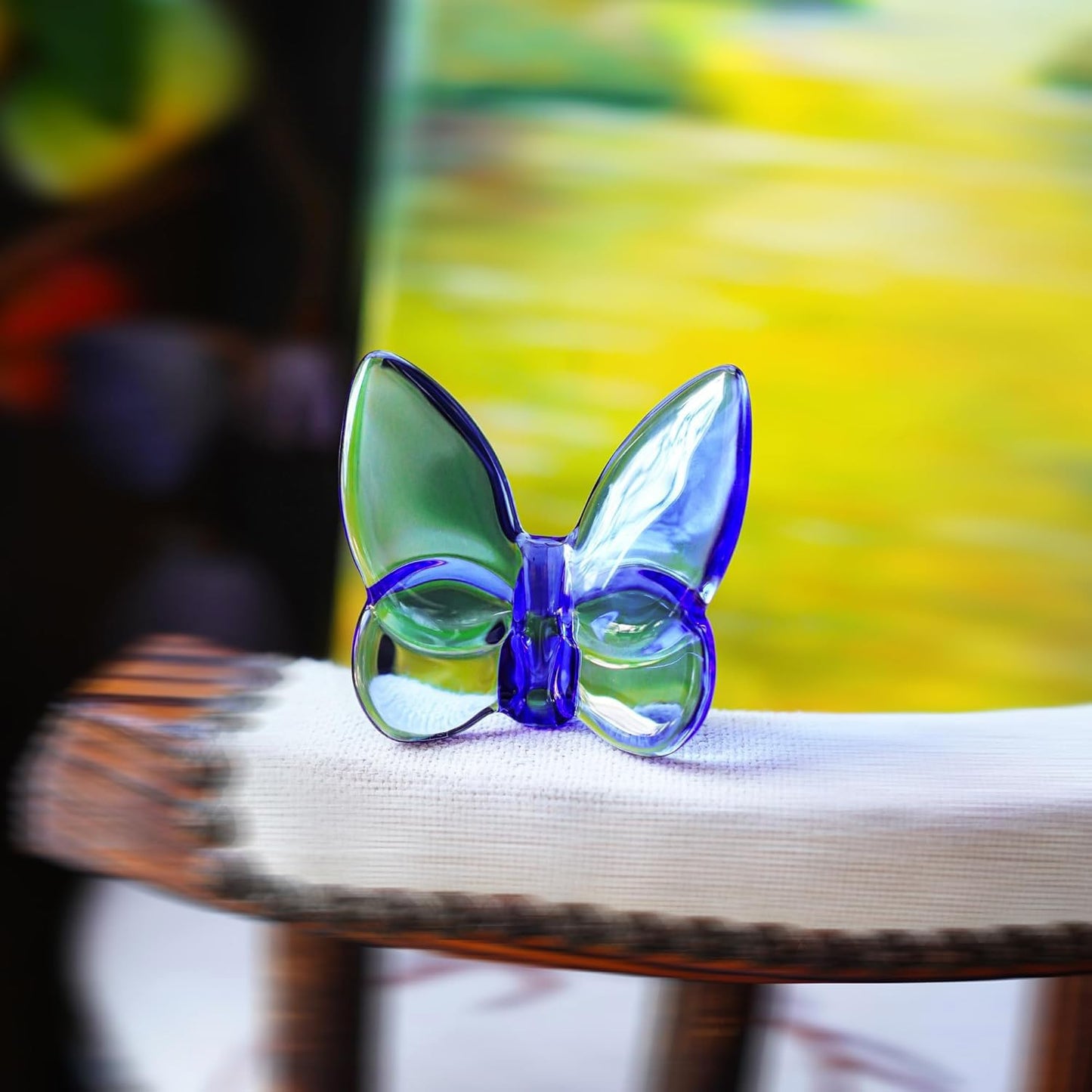 kanpura Blue Crystal Butterfly Figurine,Flying Butterfly Figurine, Glass Butterfly Ornament,Crystal Animal Collectible for Christmas Home Decor