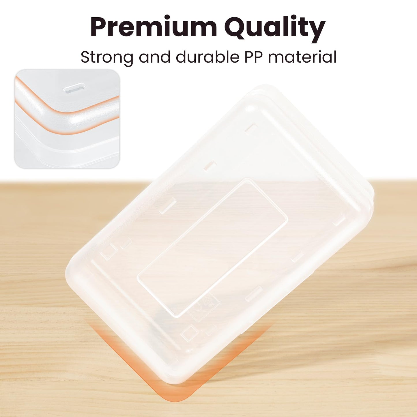 Sooez Plastic Pencil Case Box 6 Pack, Large Crayon Maker Pen Organizer, Plastic Containers with Snap Lids, Stackable Craft Storage Boxes Bulk, School Supplies Art Box for Bead, Clear